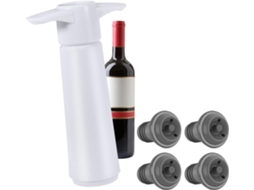 Conservador de Vinho com 4 Rolhas a Vácuo, Reutilizável para Manter o Vinho Fresco Branco BRILVIBERA (1 Conservador de Vinho e 4 Rolhas)