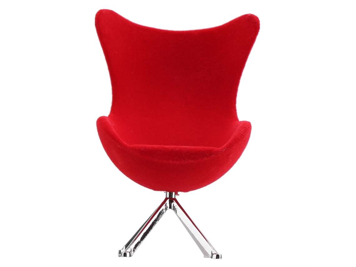 Silla Miniatura Sofá Flock Mini Modelo Mueble Decoración Accesorio Casa Muñecas 1:12 Vermelho
