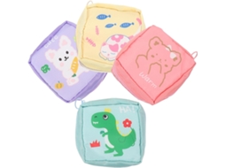 Conjunto De 4 Necessaires Femininas Com Estampa De Desenho Animado - Bolsa De Grande Capacidade