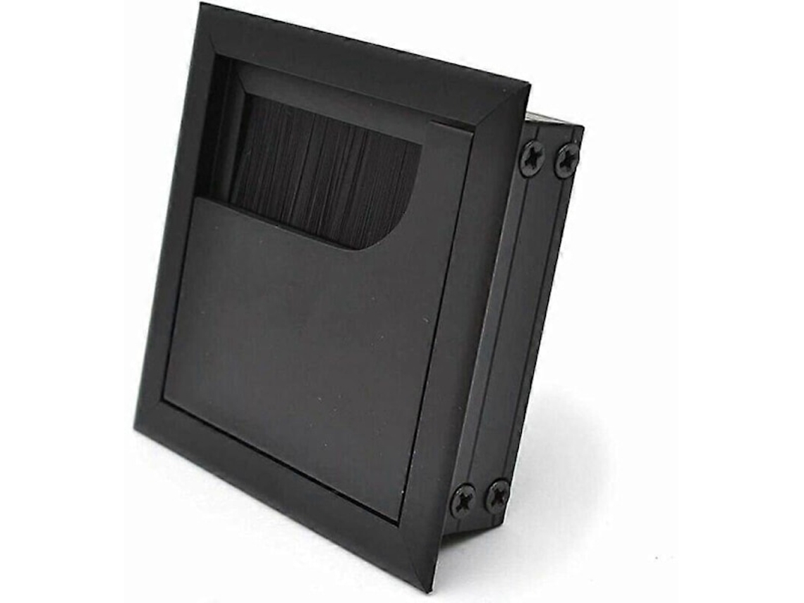 Lurelia Passa-cabos De Mesa, Pack De 2, 80x80 Mm, 68x68 Mm, Com Tampa, Resistente, 360°, Magnético, Removível, Preto, Quadrado