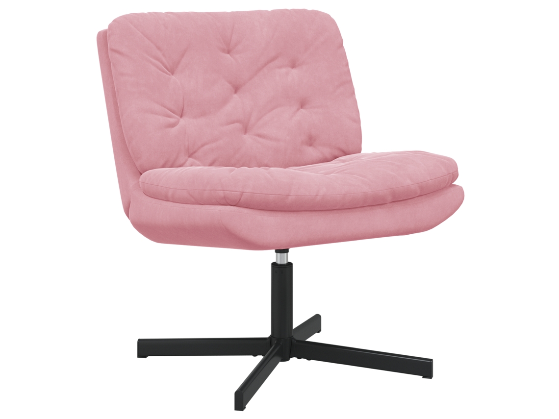 Conjunto 1 Cadeira Giratória Vidaxl Rosa Veludo (63 X 75 X 76 Cm)