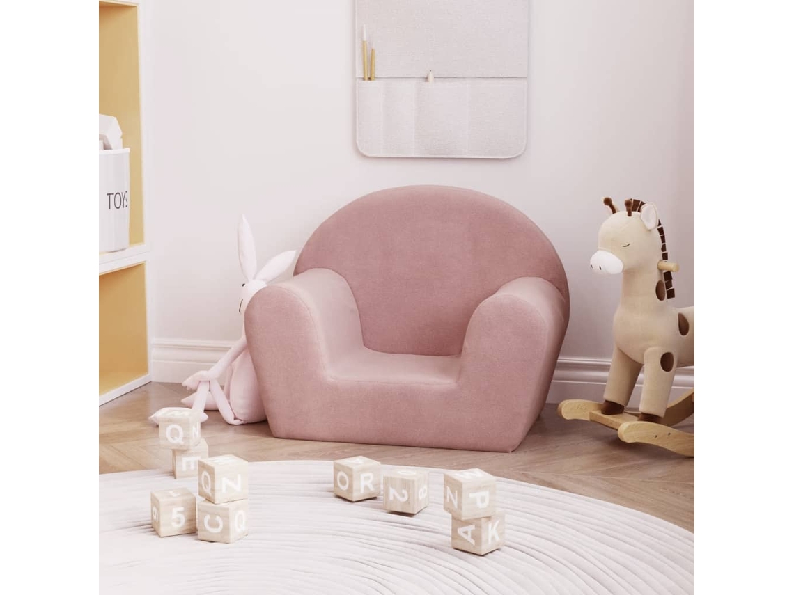 Vidaxl Sofá Infantil Rosa Macio E Macio