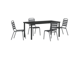 Conjunto 5 De Jantar De Jardim Vidaxl Cinza Escuro Aço