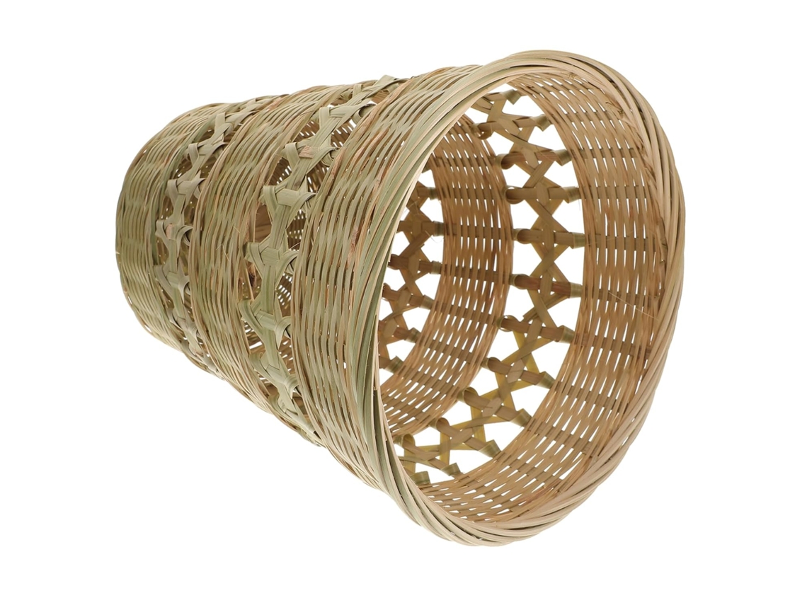 Cesto de Armazenamento Decorativo Retrô Imikeya para Casa, Lixeira Bambu Trançado À Mão, Estilo Simples e Cria