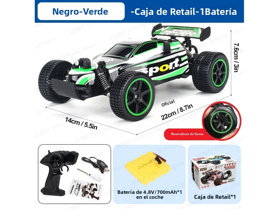 (verde) Carro De Controle Remoto De Alta Velocidade Em Escala 1:20, 20 Km/h, Carro De Corrida Infantil Com Controle Remoto.