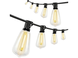 Luminária Solar de Chão em Rattan com Sensor de Luz Automático, Estilo Boho, Ip44, Preta e Amarela.
