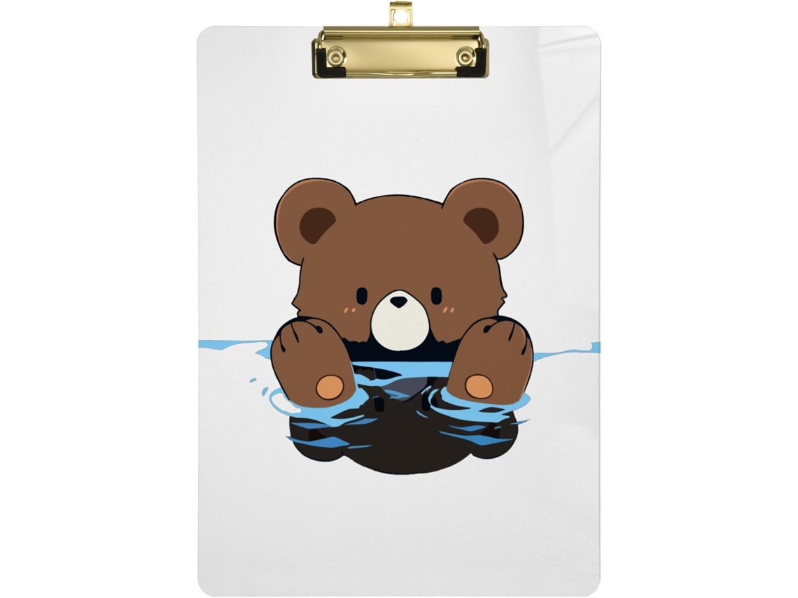 Prancheta Infantil Em Formato Urso, À Prova D Água, Plana E Com Furo Prancheta
