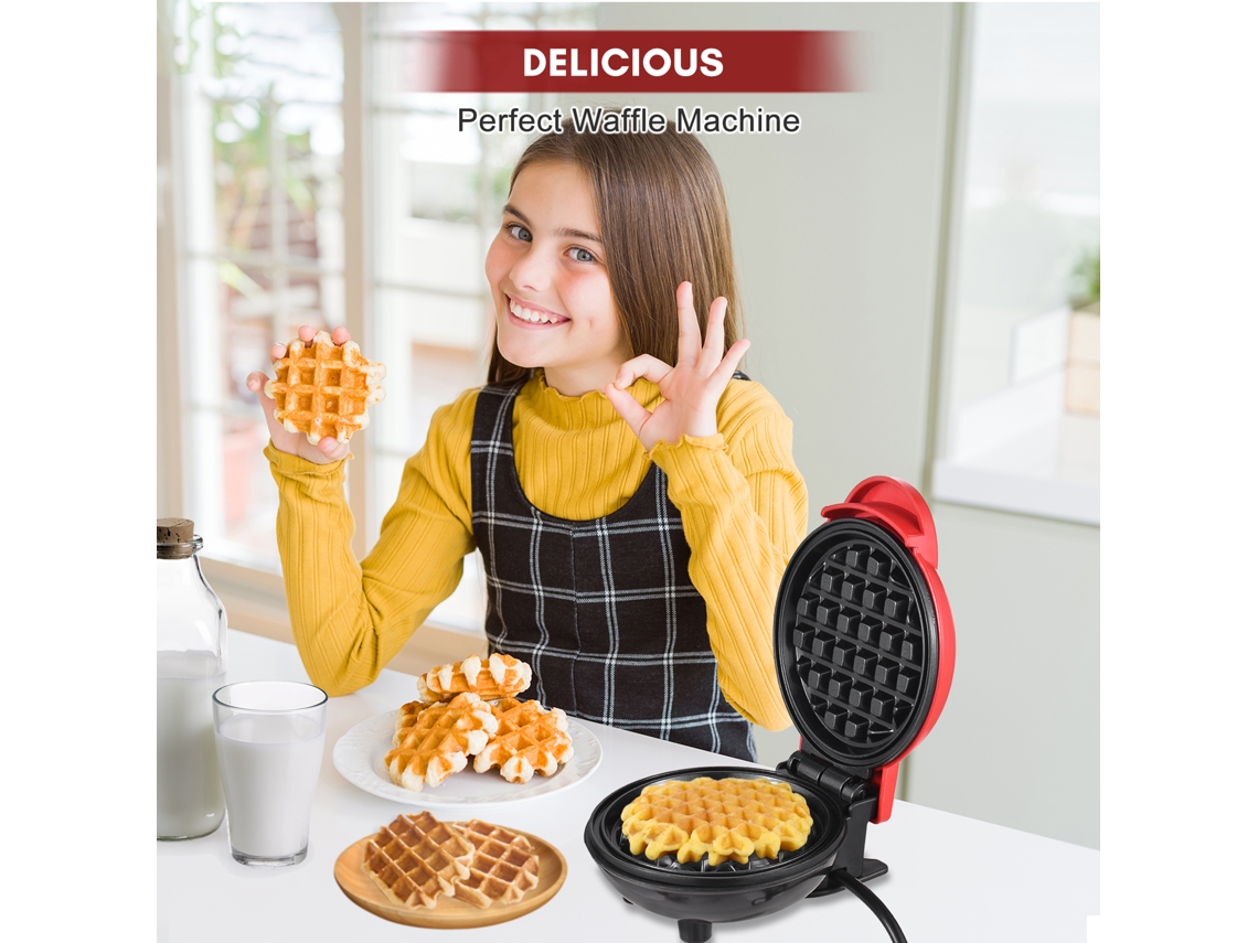 Máquina Mini Grill Waffle Maker Elétrica Multifuncional Grelha Antiaderente para Waffles Ovos Sanduíches | S/MARCA