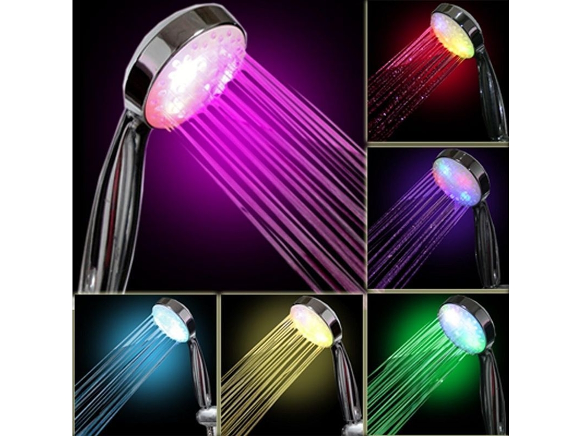 Chuveiro LED 2025 com 7 cores, multicolorido, encaixe universal