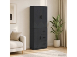 Vidaxl Conjunto De Gabinete 2 Unid. Preto Derivados De Madeira