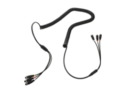 Cabo Extensor Telescópico De Três Pinos Com Mola Para Câmera De Ré, Preto.