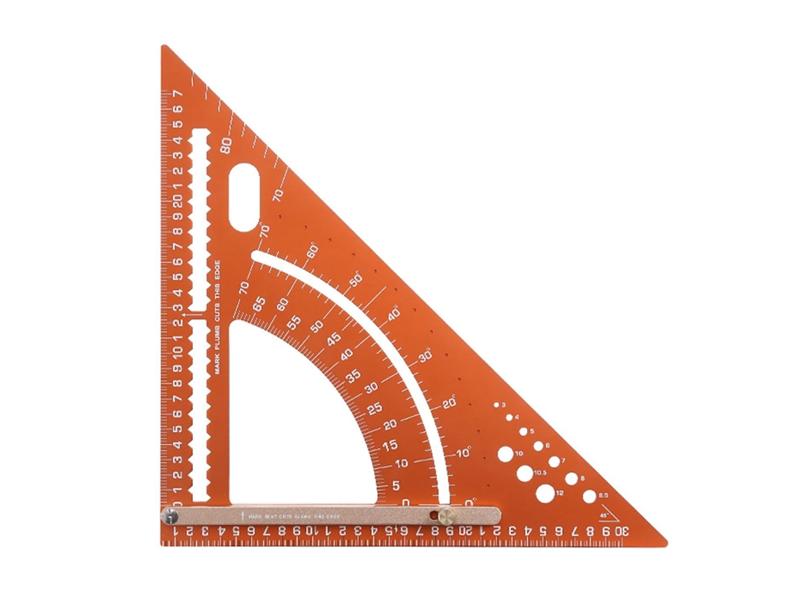 Régua Triangular De Alumínio, Transferidor De Ângulos Multifuncional, Ferramenta De Desenho Com Escala Gravada, Régua