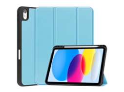 Capa Para Apple Ipad 10 2022 Com Porta-caneta Azul Celeste