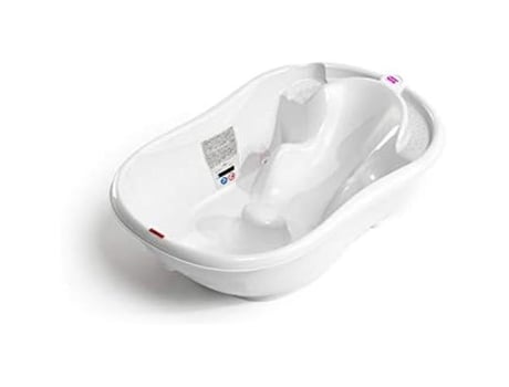 OKBABY Onda Banheira para Banho de Recém-Nascidos de 0 a 12 Meses Design Ergonômico Branca