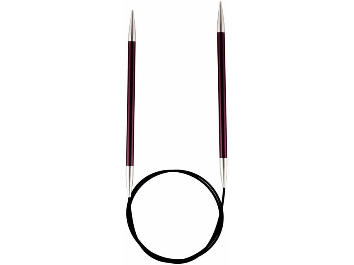 KnitPro KP47125 Agulhas de Tricô Circulares Fixas em Alumínio Zing de 80 cm x 3,00 mm, Verde, Madeira, 38,5 x 0,7 x 5 cm