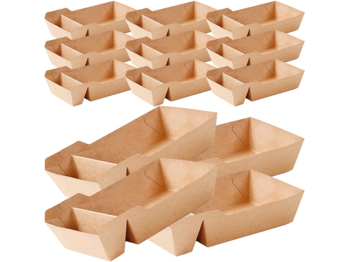 Caixas De Papel Kraft Abaodam Para Lanches, 40 Unidades, Dobráveis E Com Abertura, Recipientes Descartáveis Para Festas