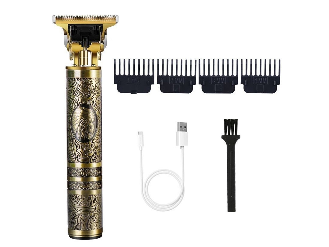 Máquina de Cortar Cabelo Elétrica Profissional para Homens Aparador de Barba com Lâmina T Máquina de Cortar Cabelo Sem Fio e Recarregável 