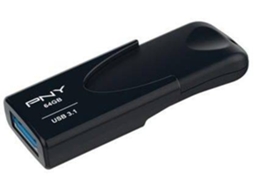 Pen USB PNY Attaché (Outlet Caixa Aberta - 64 GB - USB 3.1 - Preto)