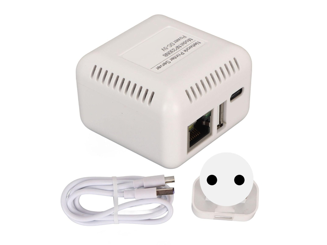 Servidor De Impressora Usb 2.0 Em Rede Adaptador De Compartilhamento De Impressão Sem Fio Lan Plugue Da Ue 100-240v
