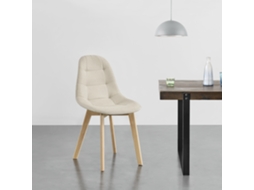 Conjunto de Cadeiras de Jantar [EN.CASA] Kopparberg Bege (Faia, 100 % poliéster - 86 x 53 x 47 cm)