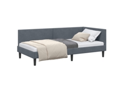 Conjunto 1 Estrutura Da Cama Vidaxl Cinzento Veludo (80 Cm X 200 Cm)