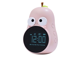 Despertador infantil Baok-reloj Pear Cartoon Cute, recarregável, versão regular, cor fúcsia (inglês).