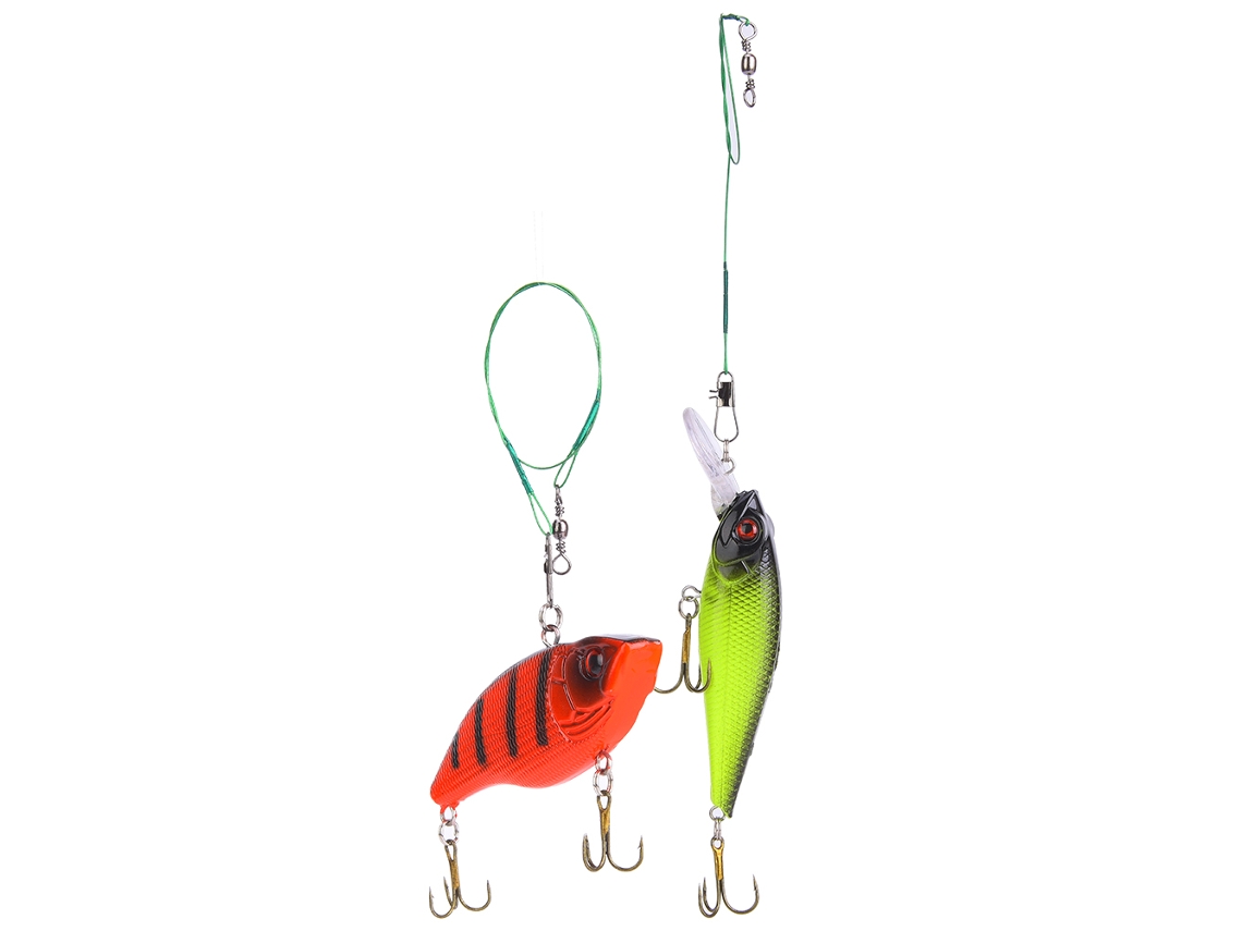 Isca De Pesca Dura 2 Peças Com Gancho Triplo