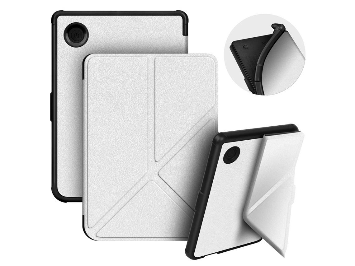 Capa Para E‑reader Kobo Clara 2e 6 Polegadas, Capa Protetora Couro Suporte Multi‑dobrável Czhhmart Branco