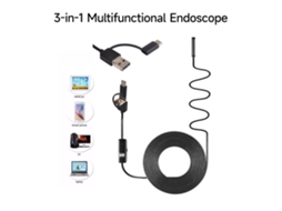 Endoscópio Telemóvel 3 em 1, Compatível com Múltiplas Interfaces, para Uso Doméstico e Portátil