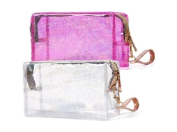 2026 bolsa de Toiletries Impermeable com Cremallera Mini, Kit de Viagem para Maquiagem e Pincéis, Pacote de 2