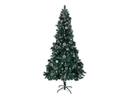 Árvore de Natal Nevada com 180 cm de Altura e Decoração em Pinha 800 Ramos com Suporte Metálico (Outlet Caixa Aberta)
