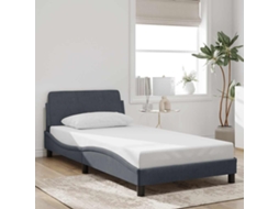Vidaxl Estrutura De Cama Dover 100x200 Cm Veludo Cinzento-escuro