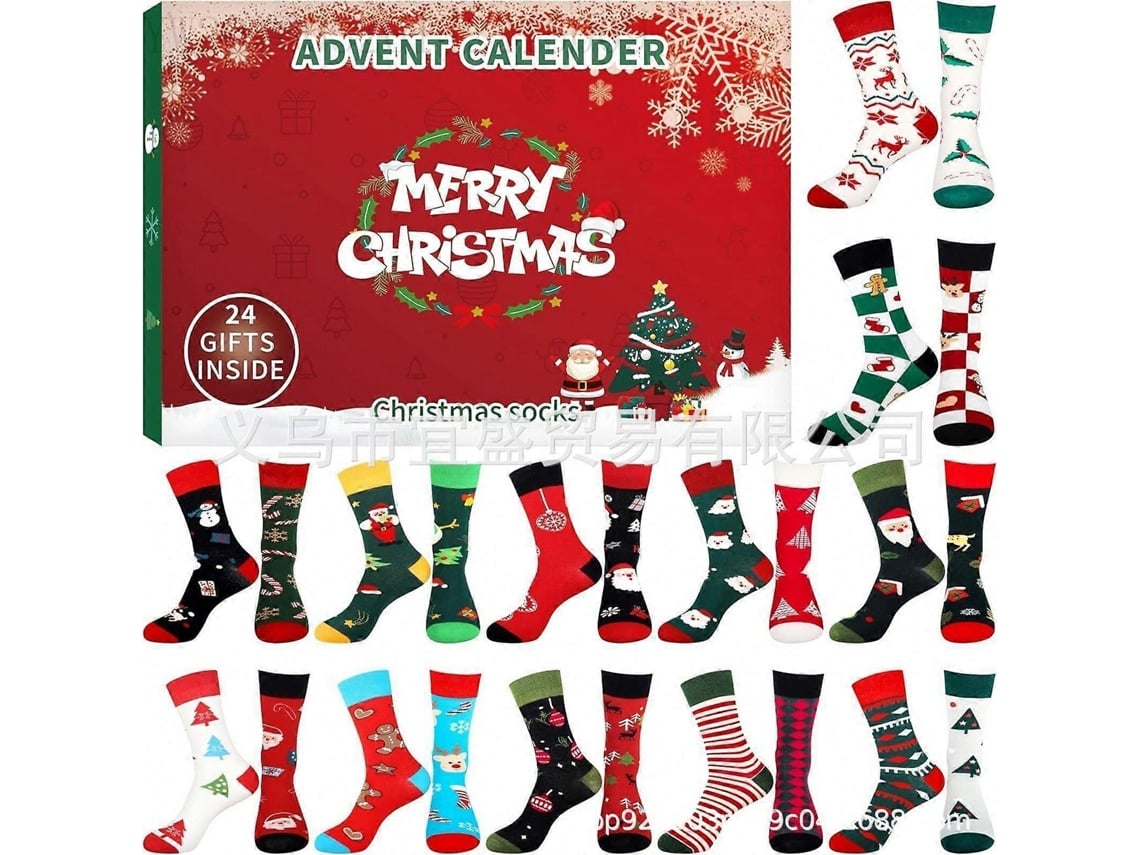 Calendário Do Advento Com 24 Meias De Natal