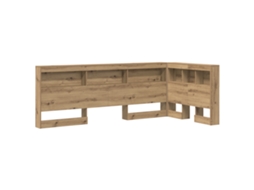 Conjunto 1 Cabeceira De Armazenamento Vidaxl Castanho Madeira De Pinho Maciça (90 Cm)
