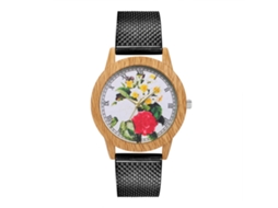 Relógio feminino Zhoulianfa de quartzo para negócios com pulseira de silicone T81-f preto