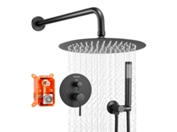 Conjunto De Torneira De Parede Vevor De 25,4 Cm, Chuveiro Redondo Preto Fosco