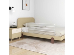 Vidaxl Barra De Segurança P/ Cama Infantil (76-137)x55 Cm Ferro Branco