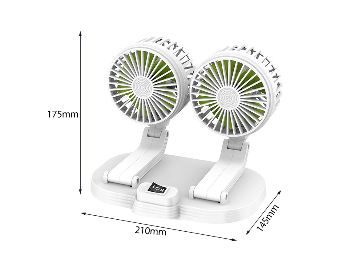 Ventilador Usb Portátil Carro 2 Velocidades 360° Rotativo