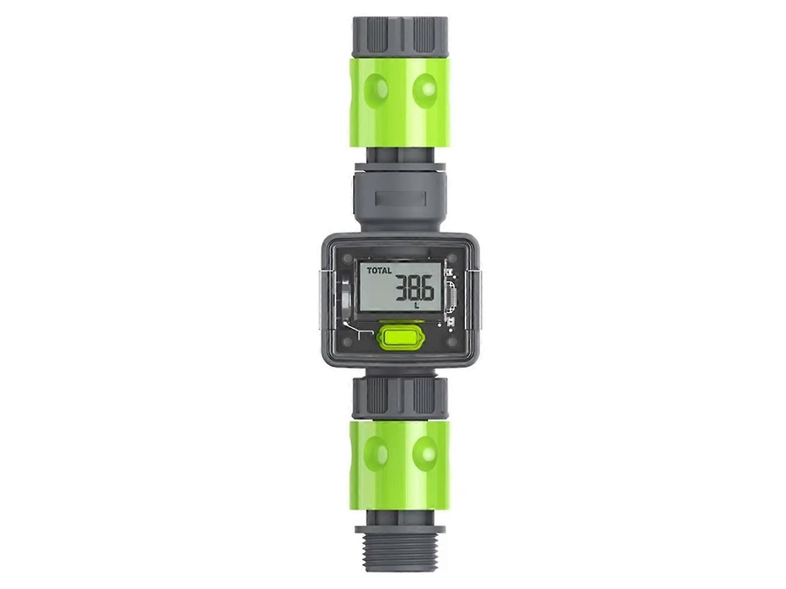 Medidor Digital De Vazão De Água Para Mangueira De Jardim, Com Proteção Ipx6, Conexão De 3/4 Polegadas.