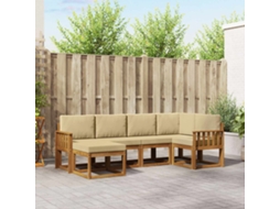 Vidaxl Conjunto De Sofás Para Exterior 6 Unid. Natural E Bege