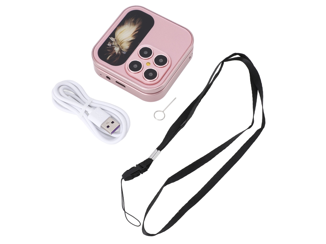 Aetheria celular Flip Mais Pequeno para Idosos Dual Nano Sim Lanterna Led Câmera Hd Rosa