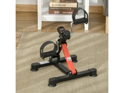 Mini Bicicleta Ergométrica Com Altura E Resistência Ajustáveis E Visor Lcd, Feita De Aço E Abs, Preta E Vermelha.