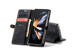 Capa Dobrável De Couro Retrô Para Celular Samsung Z Fold4, Ideal Para O Modelo Flip.preto
