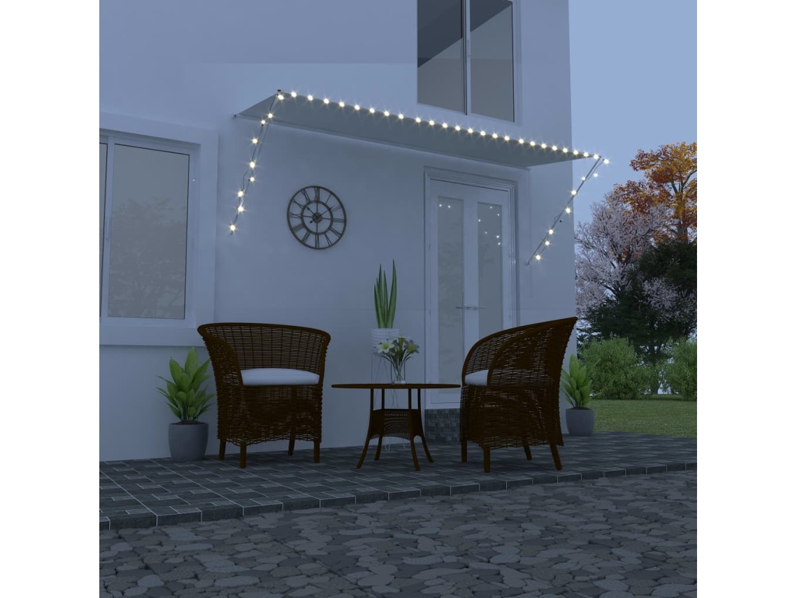 Vidaxl Toldo Retrátil Com Led 350x150 Cm Creme
