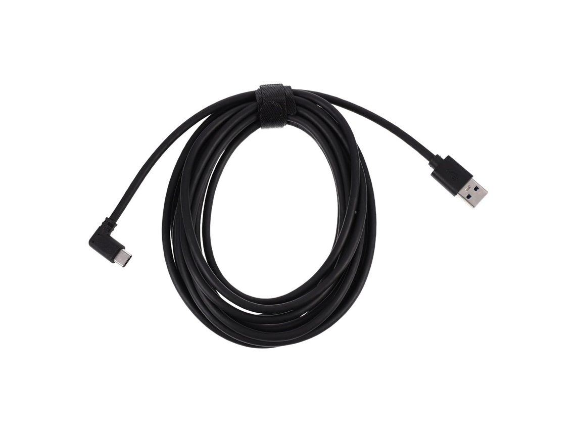 Cabo Usb-c Preto De 4 M Com Design Em Cotovelo 90° Para Conexão.