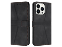 Capa De Couro Para Iphone 15 Pro - Triangular - Cor Sólida