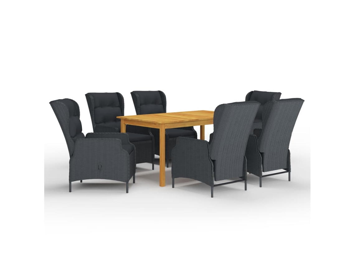 Pcs Conjunto De Jantar Para Jardim Cinzento Escuro Dkd Home Decor