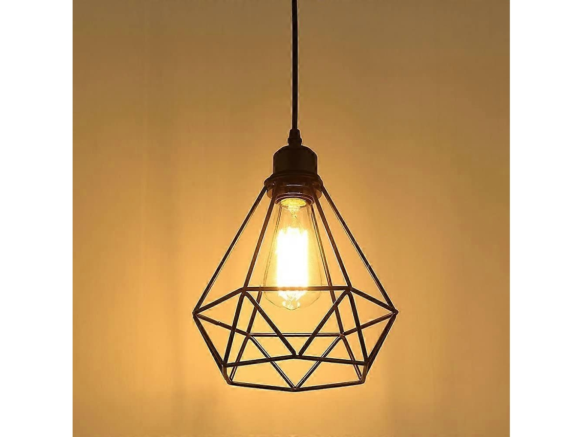 Omni lâmpada Pendente Industrial Vintage de Teto com Caixa de Metal Preto E27 Classe Energética A+ Sem Lâmpada