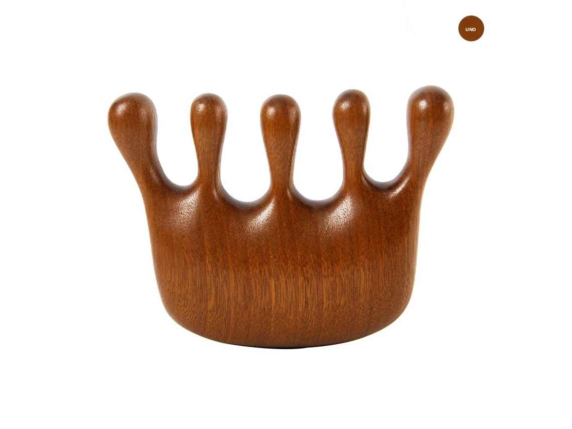(a) Escova De Massagem De Madeira, Ferramenta De Raspagem E Massagem Corporal Em Sândalo Natural, Com Design De Dentes Largos