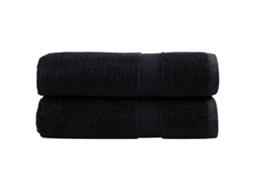 Vidaxl Toalhas De Mãos Premium Solund 2pcs 50x100 Cm 600 Gsm Preto